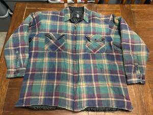 Coleman Outdoors Vintage Quilted Lined Plaid Flannel Jacket 2XL